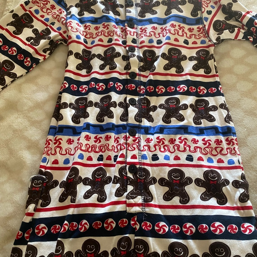 Lazy One Gingerbread Pajama Onesie - Red, Black, White